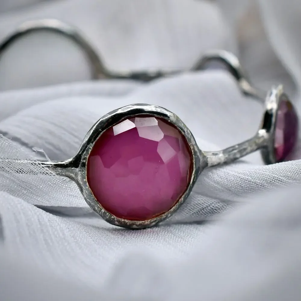 Authentic Ippolita 925 6 Stone Rock Candy Amethyst Bangle Bracelet Retail 950